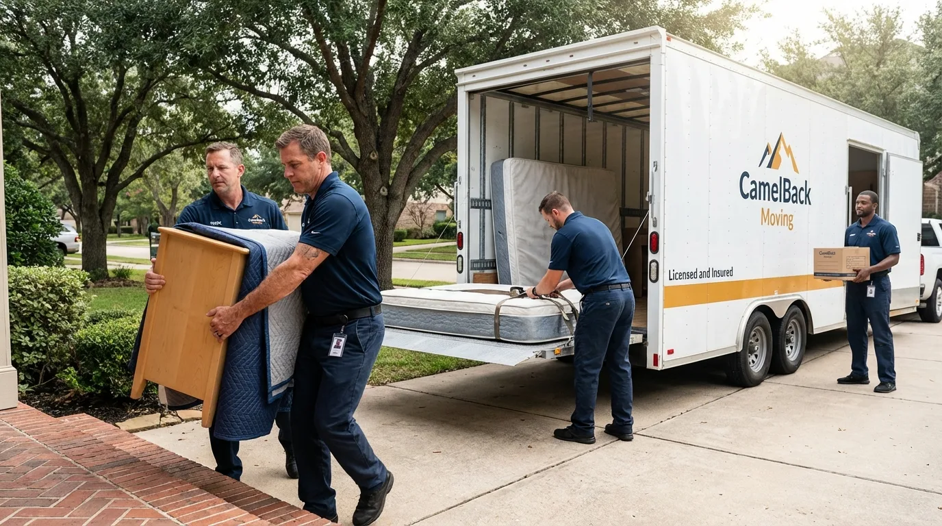Crew loading residential truck for cross-state move from Fort Oglethorpe, GA