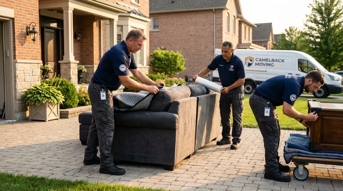 Large estate moving crew wrapping furniture in Fort Oglethorpe, GA
