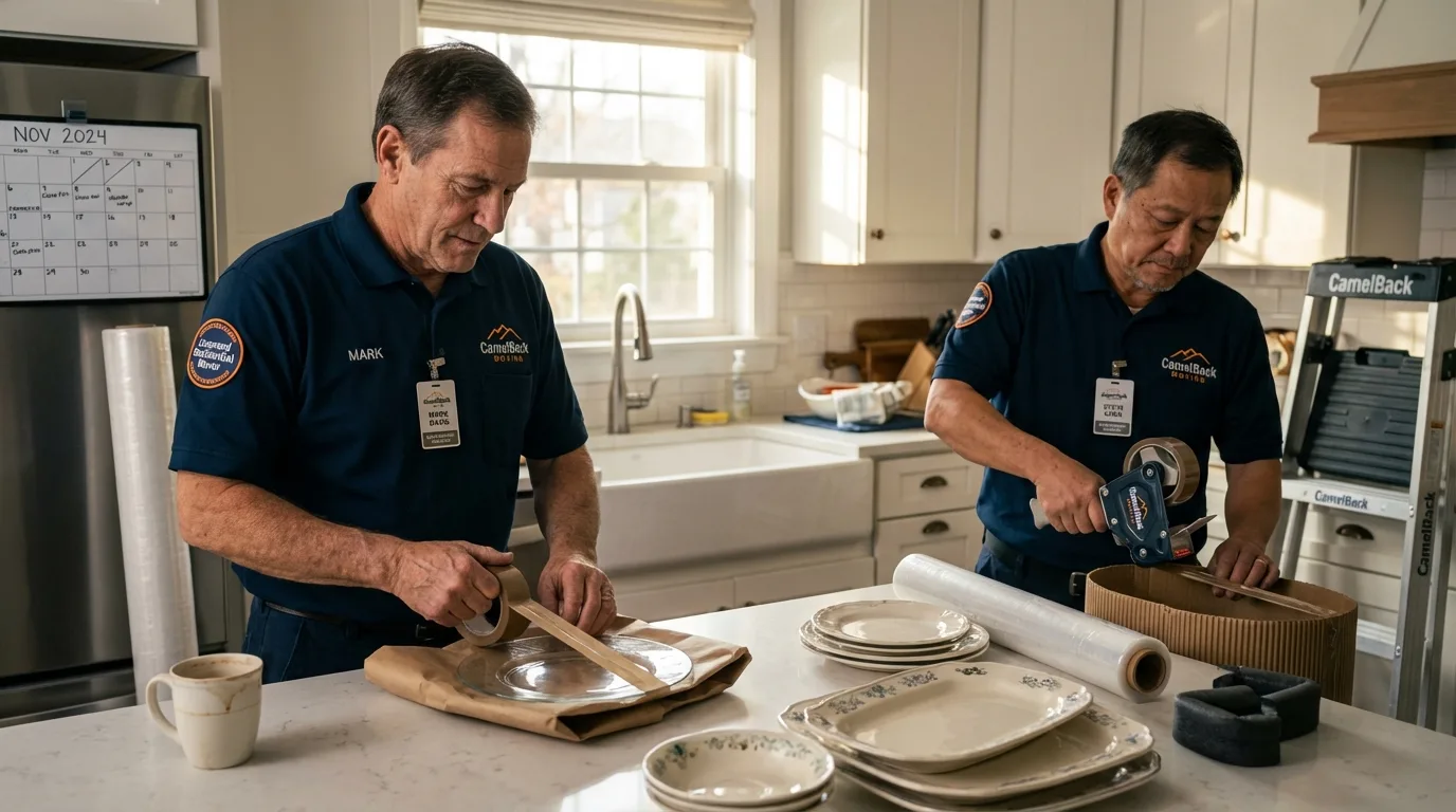 Professional crew packing kitchen dishware in Fort Oglethorpe, GA