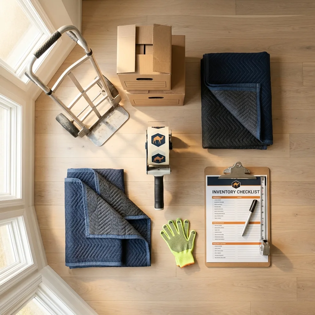 Professional moving supplies and packing materials layout for Fort Oglethorpe residential relocations